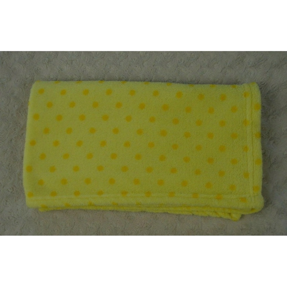 Snugly Baby Yellow Polka Dots Baby Blanket Plush Security Lovey